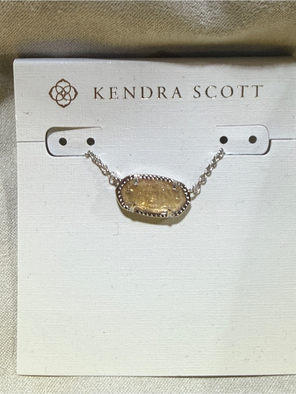 Kendra Scott Gold-Tone Necklace with Champagne Oval Stone